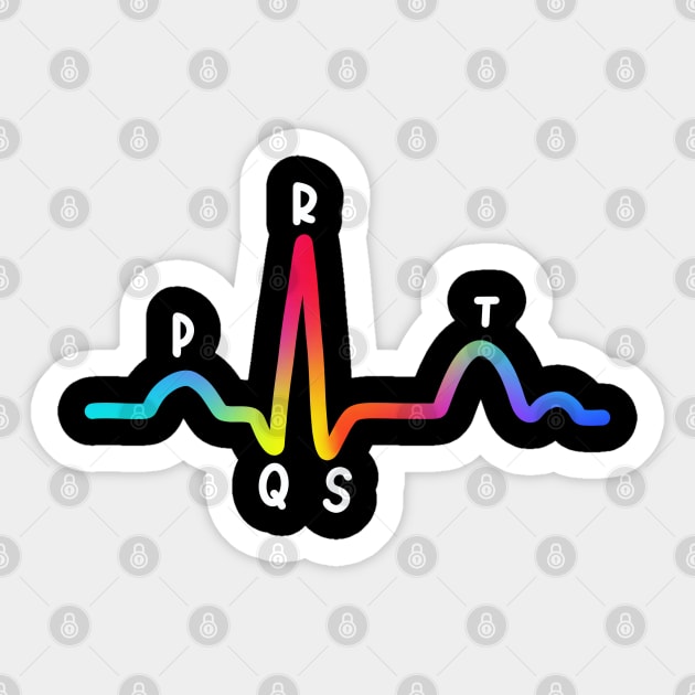 Hand Drawn Rainbow Electrocardiogram Sticker by Sofia Sava